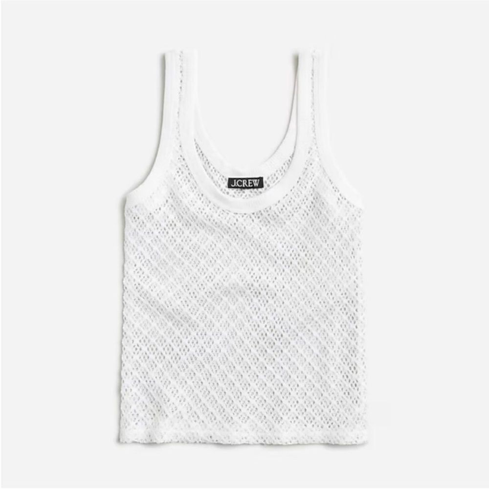 NWT J. Crew White Crochet Tank Top Size XXS